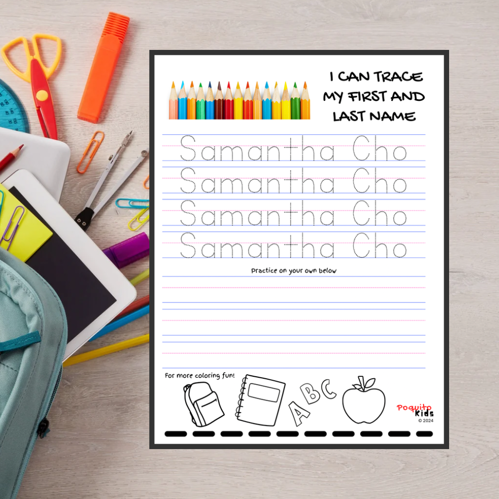 Personalized Preschool Back to School Tracing Name and Alphabet Fun Packet | For Download