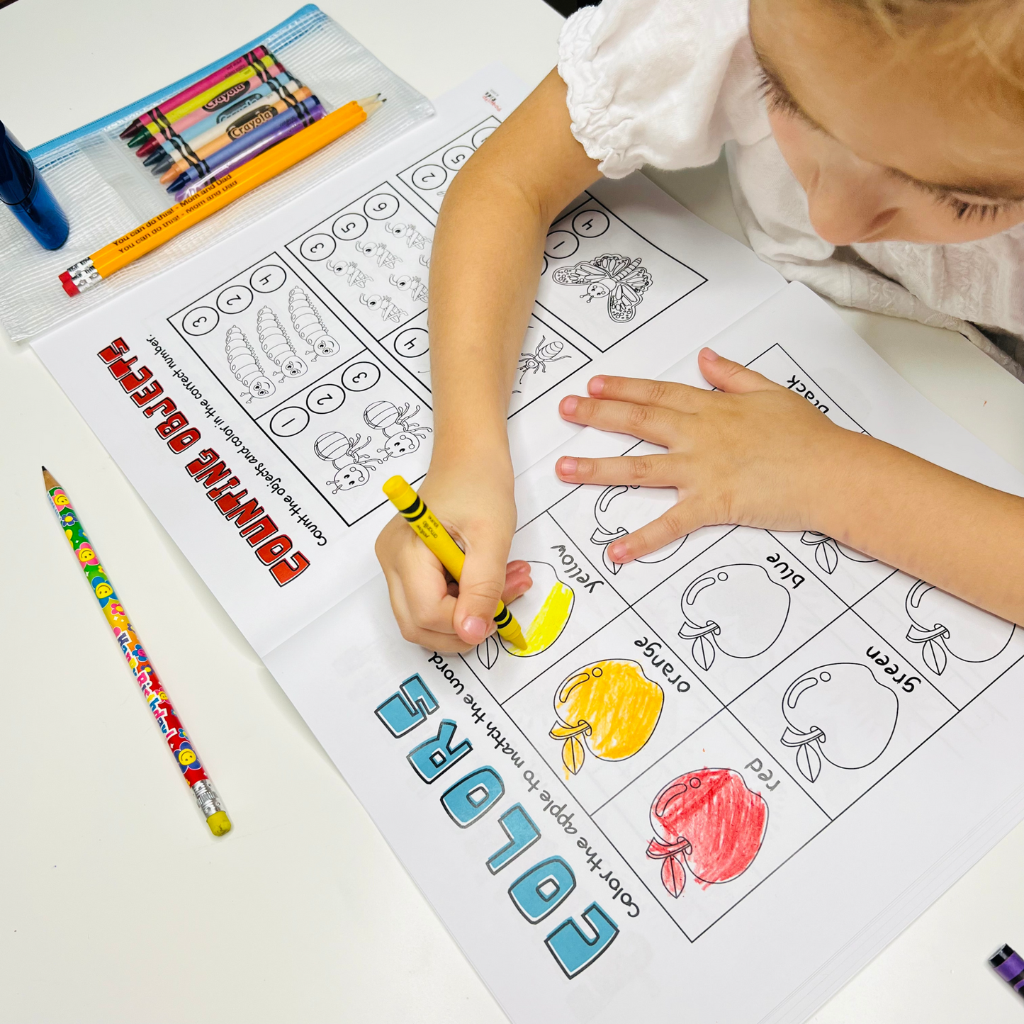 BUNDLE | Back to School Engraved Pencils, Case, Crayons and Sharpener