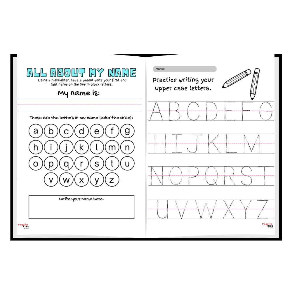 WORKBOOK BUNDLE | Preschool Back to School Tracing Name and Alphabet Fun