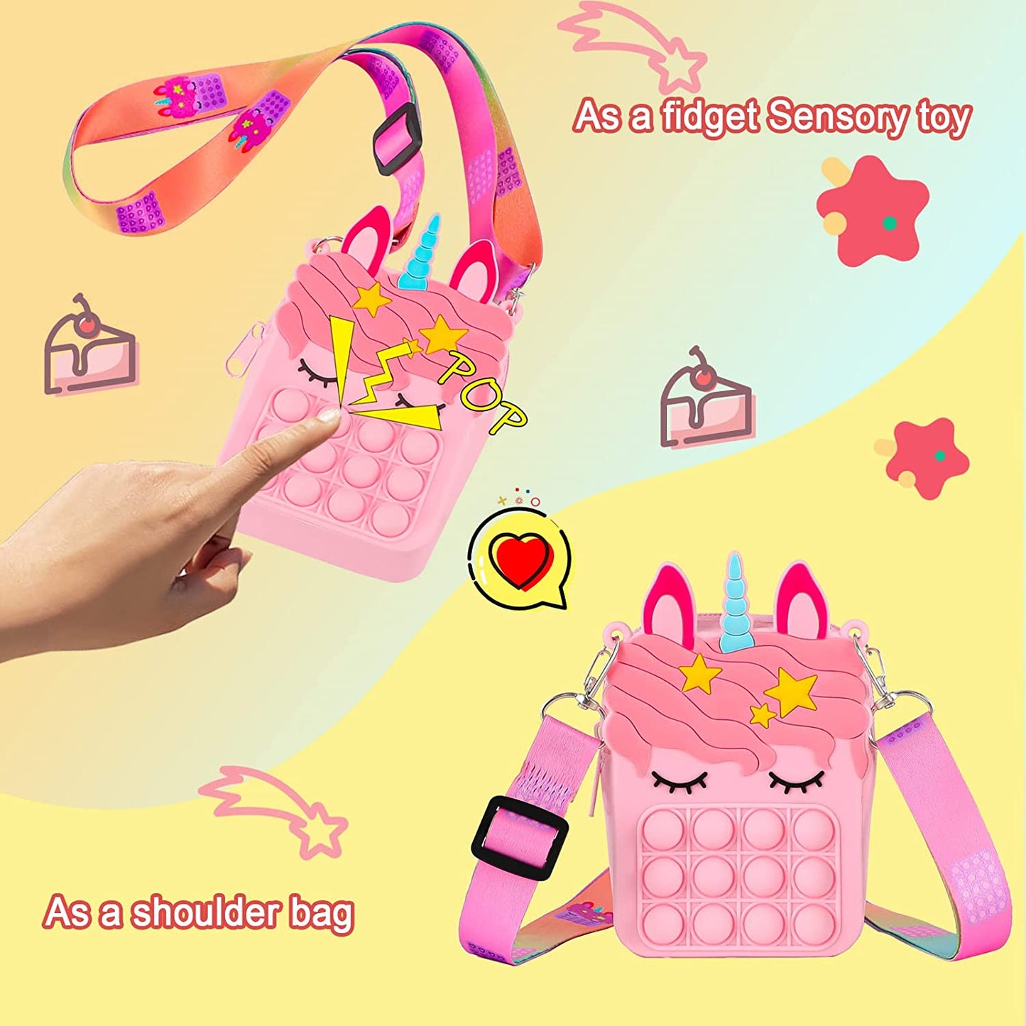 Fidget Unicorn Purse Popper