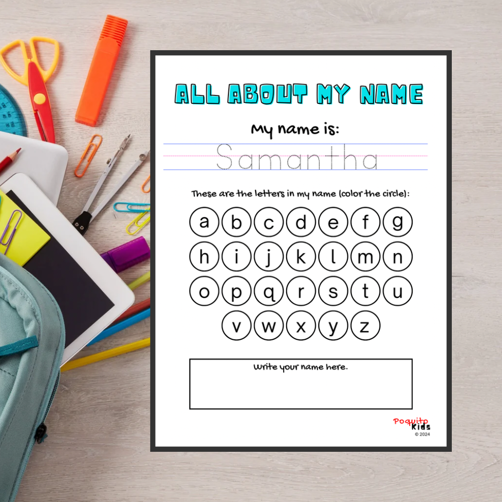 Personalized Preschool Back to School Tracing Name and Alphabet Fun Packet | For Download